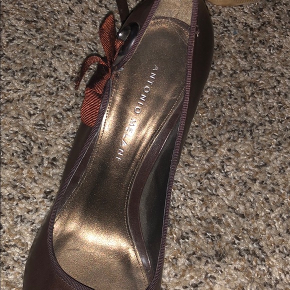 Women’s Antonio Melani Brown peep toe heels - Picture 3 of 8